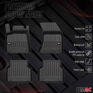 Audi A8 Floor Mat - Omac - Premium TPE - Black - '10-'17 Audi A8 Floor Mat - Omac - Premium TPE - Black - '10-'17